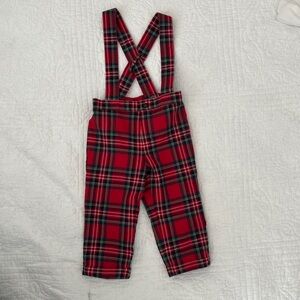Janie and Jack Baby Tartan Suspender Pants Size 12-18 months